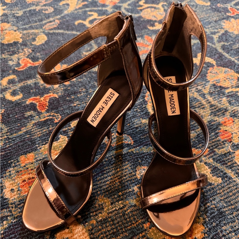 Steve Madden Gunmetal Strappy Heels